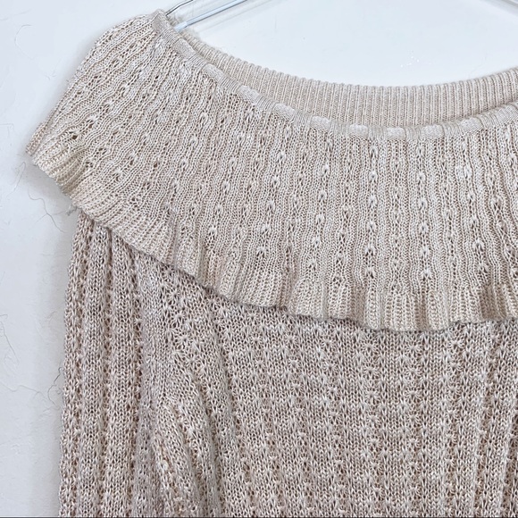 FREE PEOPLE Crazy In Love Off-Shoulder Boho Peasant Sweater S - Picture 4 of 10